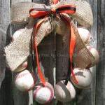 Burlap Baseball Love Wreath With Distressed Letter