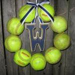 Softball Love Wreath - With Letter