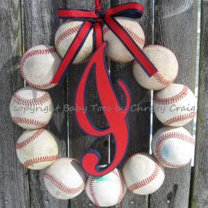 Cleveland Indians Baseball Love Wreath With Script..