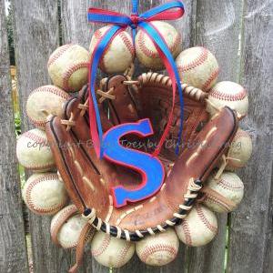 The Original Baseball Wreath - With Glove And..