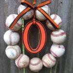 Baseball Love Wreath - With Letter