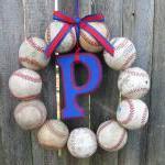 Baseball Love Wreath - With Letter