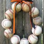 Baseball Love Wreath - Two Ribbons, No Letter