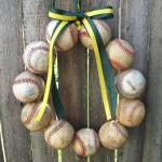 Baseball Love Wreath - Two Ribbons, No Letter