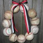 Baseball Love Wreath - Three Ribbons, No Letter