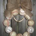 Burlap Baseball Love Wreath With Letters