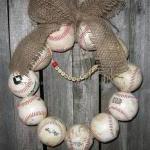 Burlap Baseball Love Wreath With Letters
