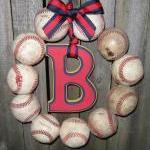 Welcome Baby Baseball Love Wreath