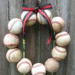 Happy Holidays Baseball Love Wreath - Two Ribbons,..