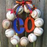 Baseball Love Wreath - With Two Letters Or Numbers
