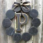 Hockey Love Wreath With Letter