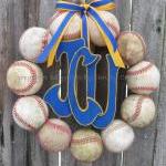 Baseball Love Wreath With Three Letters