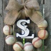 Saint Louis Cardinals Burlap Baseball Love Wreath with STL