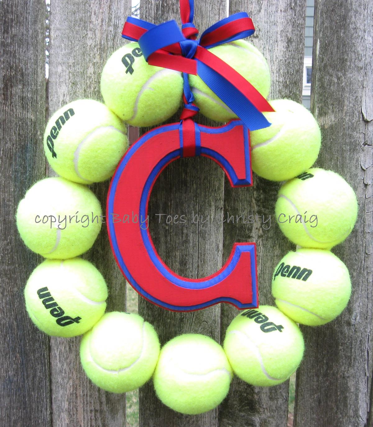 Tennis Love Wreath With Letter