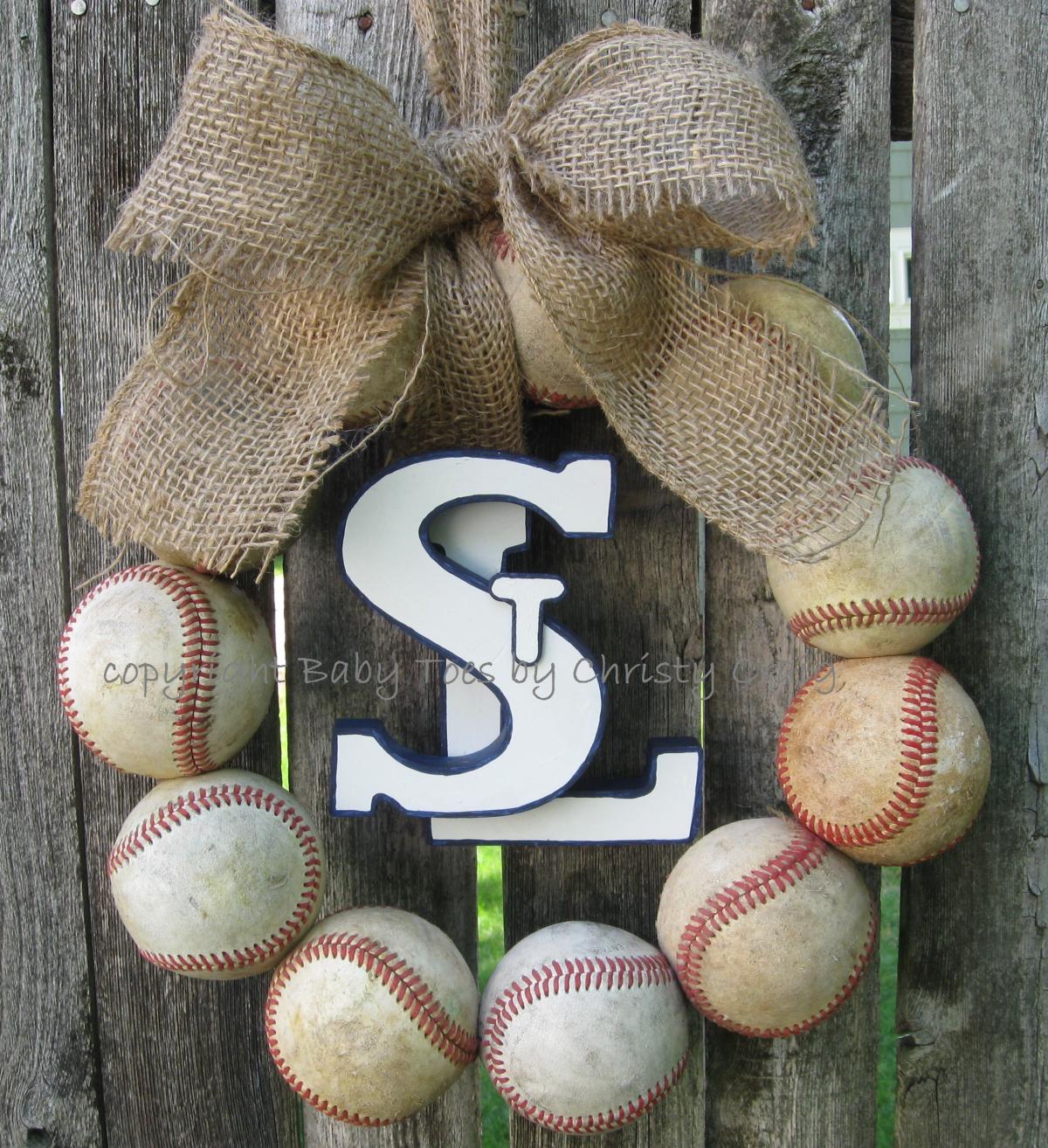 Saint Louis Cardinals Burlap Baseball Love Wreath With Stl