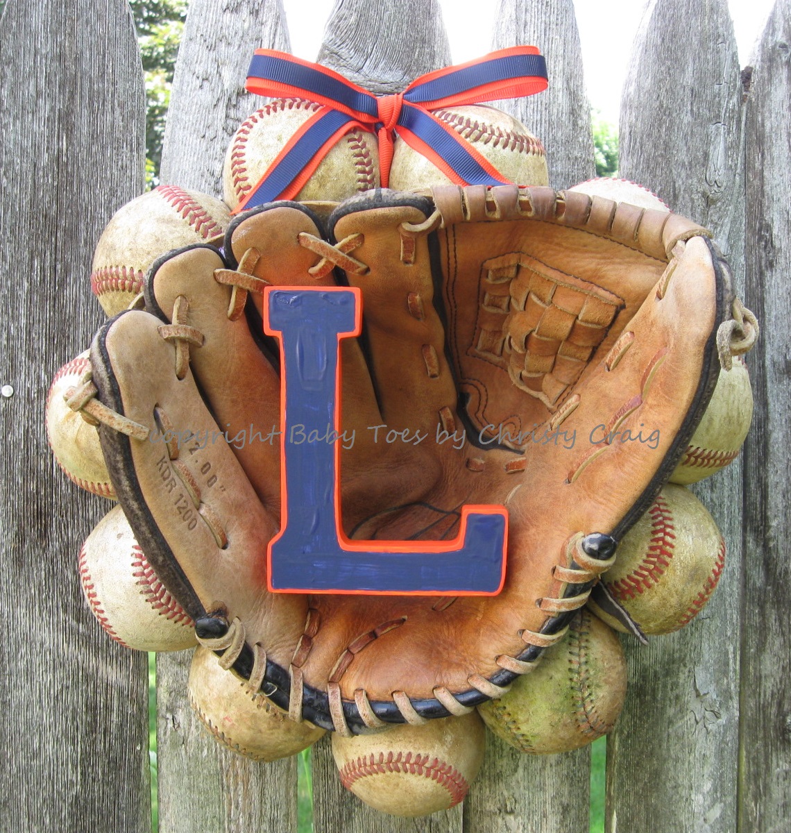 The Original Baseball Wreath - With Glove And Letter