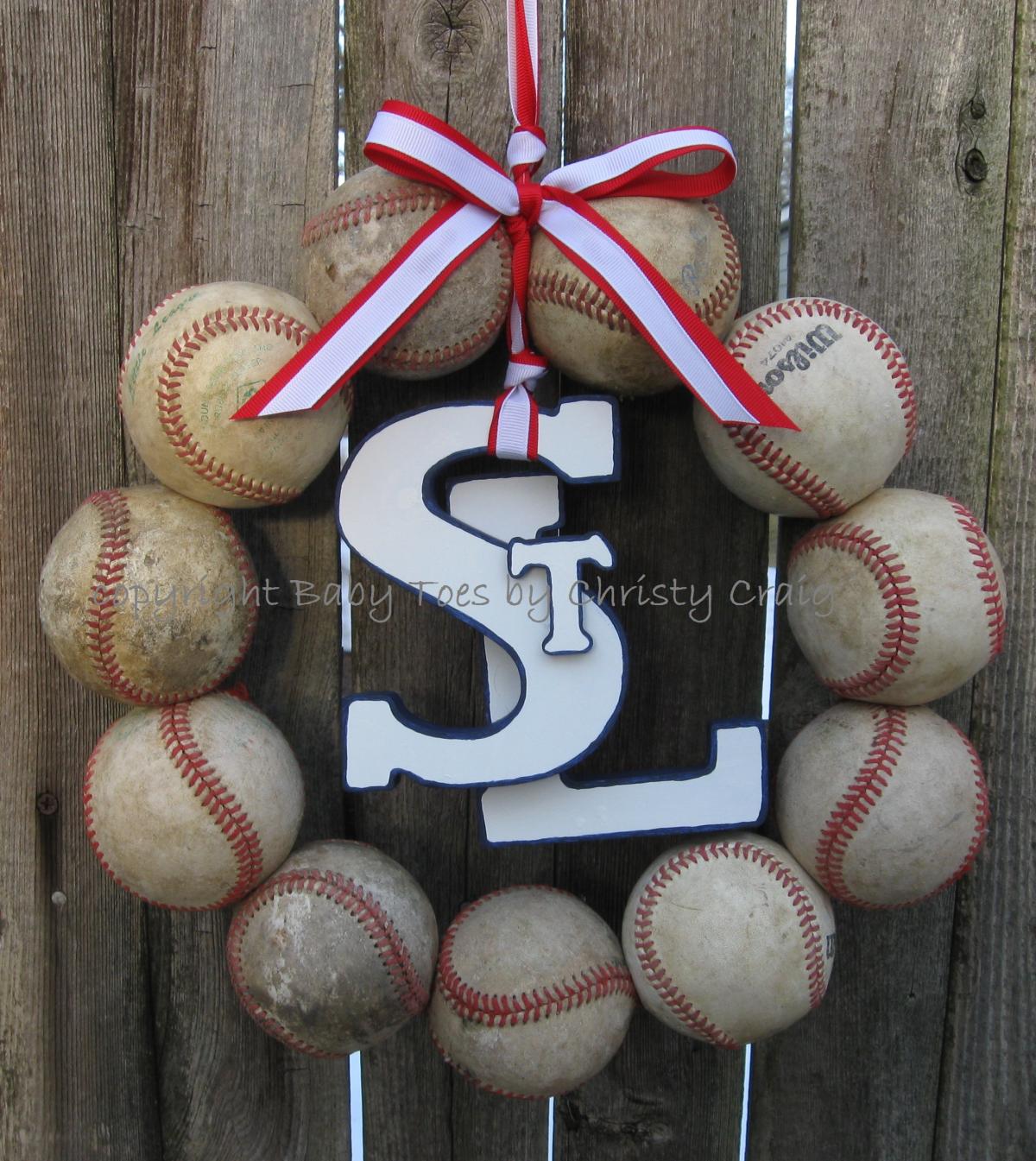 Saint Louis Cardinals Baseball Love Wreath With Stl